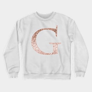 G rose gold glitter monogram letter Crewneck Sweatshirt